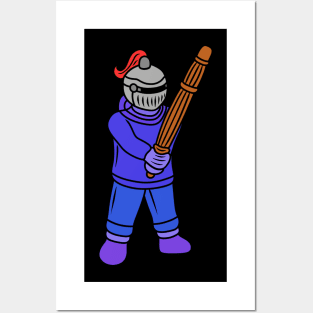 Cute cartoon knight kendo Posters and Art